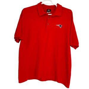 NFL New England Patriots Nike Men‎ Polo Shirt Short Sleeve Red Football Large